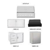 Summerset Alturi ALT42T-LP with Double Access Doors, Cover, Access Door & Double Drawer Combo and Outdoor Rated Fridge - ALT42T-LP-PCKG3