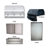 RCS ARG42 LP with Stainless Double Door, Cover, Outdoor Warming Drawer and Compact Refrigerator - ARG42 LP-PCKG3