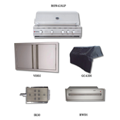 RCS RON42 Cutlass Pro LP with Stainless Double Door, Cover, Infrared Burner and Outdoor Warming Drawer - RON42ALP-PCKG2