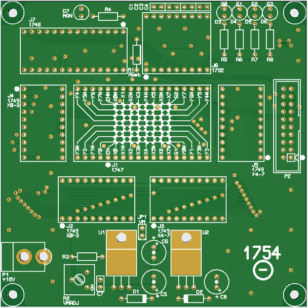 64 bit magnetic core memory system board