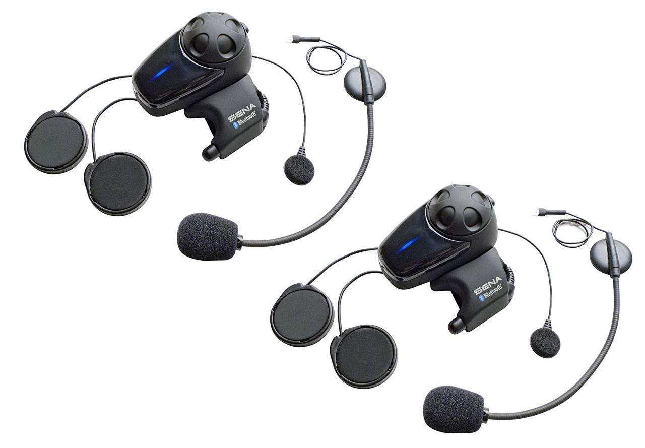 Sena SMH10R Low Profile Motorcycle Bluetooth Headset and Intercom Dual Kit  SMH10RD-01 