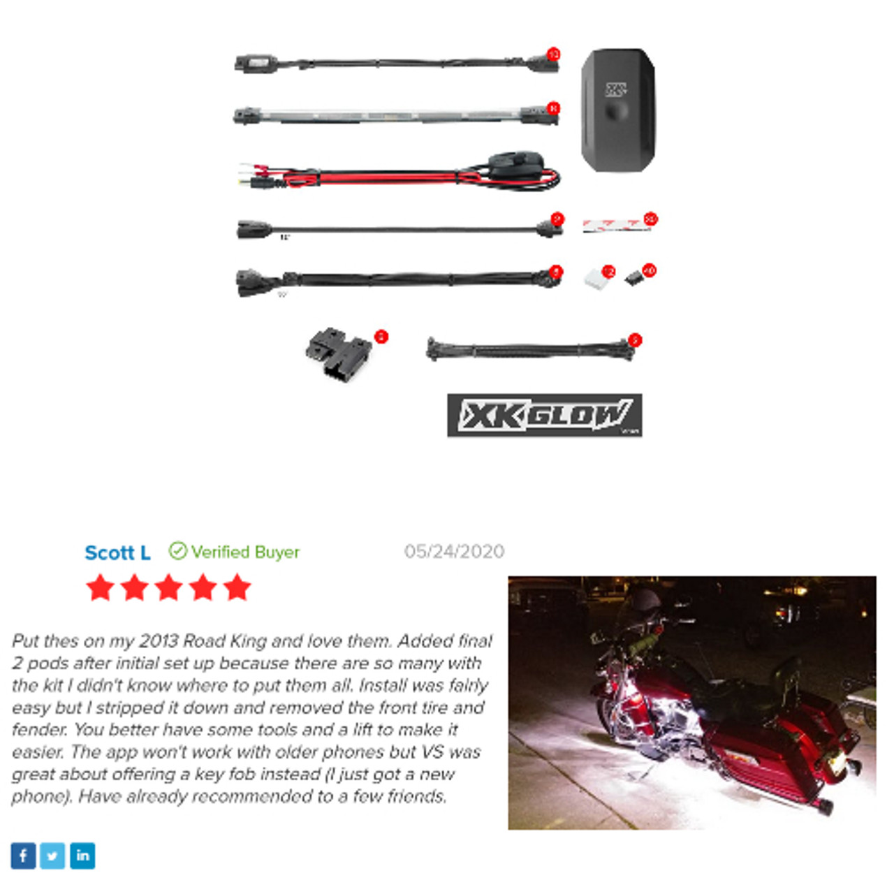 Led Motorcycle XKGlow KS-MOTO-ADVANCE 10 Pod/8 Strip Advanced