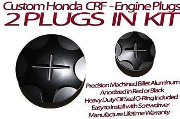 Honda Crf150 Crf150r Crf 150 Billet Aluminum Anodized Engine Plug Kit Black
