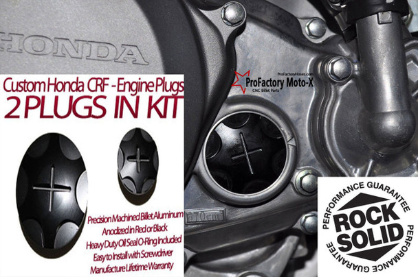 Honda Trx 450r Trx450r Billet Aluminum Anodized Engine Plug Kit Black 2004-2012