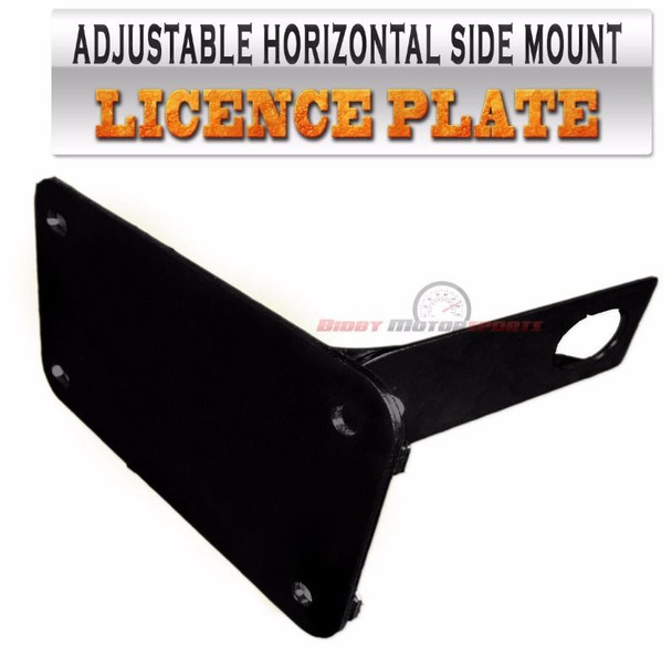 Klr650 Klr250 Klr 650 250 License Plate Bracket Side Mount Tag Horizontal Black