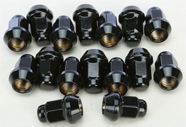 Splined Black Lug Nuts Lock Style w/Key Polaris Rzr, 900 1000 General 16 pack