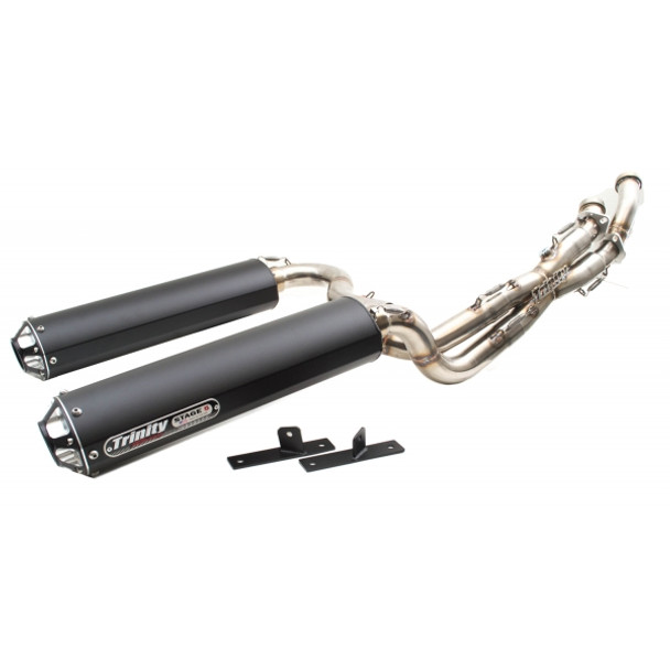 Trinity Exhaust Dual System Black Polaris Scrambler 1000 2014-2019 TR-4145D-BK