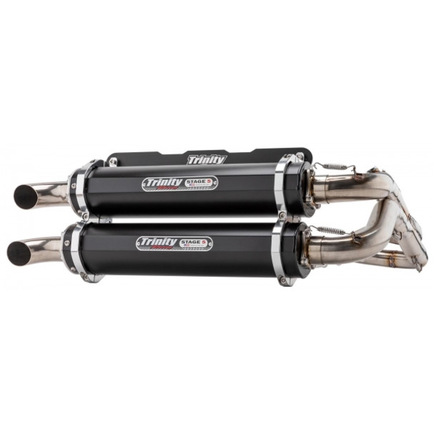 Trinity Exhaust Dual System Black Polaris RZR RS1 2018-2019 TR-4166D-BK