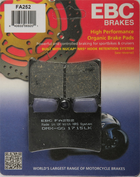 EBC Brake Pads Yamaha XSR900 2016-2017 FA252