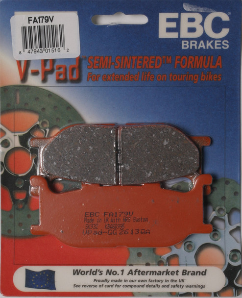 EBC Brake Pads V-Series Yamaha XVS95C Bolt R Spec 2014-2018 FA179V