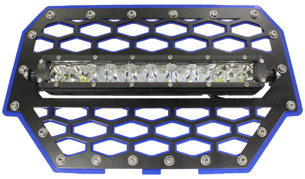 Modquad 2-Panel Front Grill Black/Blue With Light Bar Polaris RZR 900 S EPS 2015-2017 RZR-FGLS-1K-BL