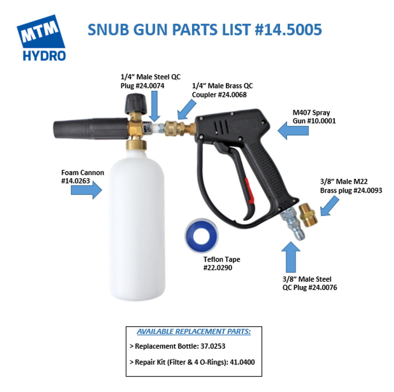 DI Accessories MTM Hydro Snub Nose Foam Cannon Kit - Detailed Image