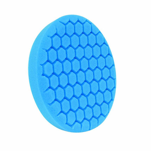  7.5" US Blue Soft Polishing Hex Faced Foam Grip Pad with Center Ring Backing (650RH)