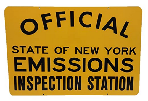 Metal Sign: OFFICIAL: State of New York, Emissions Inspection Station (NYS-EC)