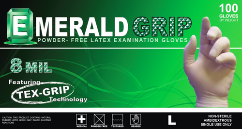 Emerald Grip Powder-Free Latex Gloves – 8 Mil (6800)