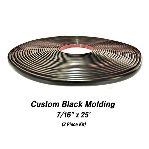 Custom Black Half Round Molding 7/16" x 25' (2)