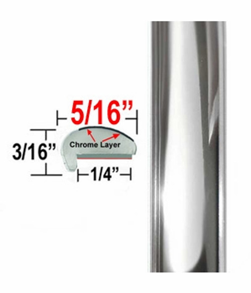 Tape-On Chrome Door Edge Guard 50'