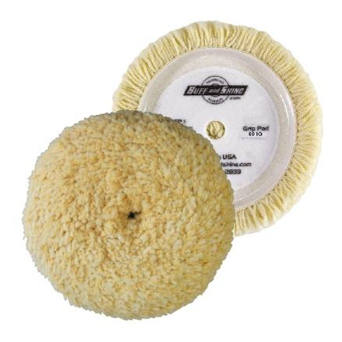 BUFF & SHINE 6" WOOL GRIP BUFF PAD, COMPOUNDING, (601G)