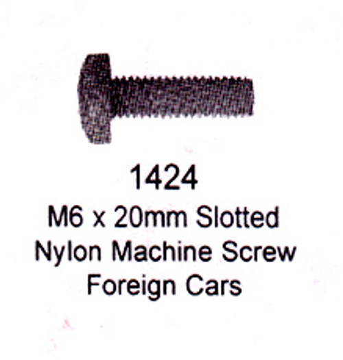 License Plate Fasteners 1424 Slotted Nylon Machine Screw