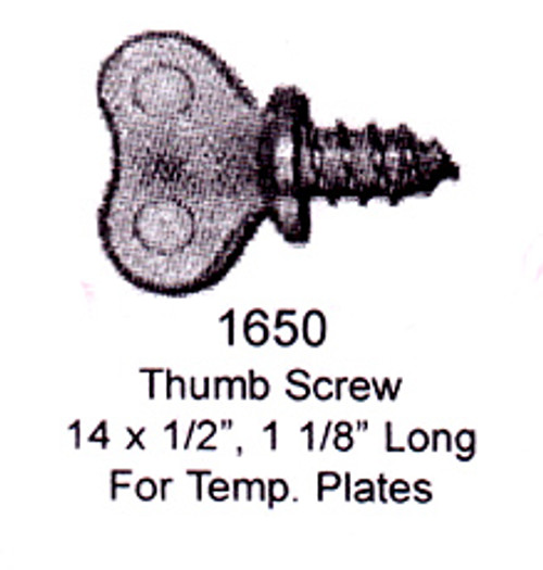 License Plate Fasteners 1650 Thumb Screw