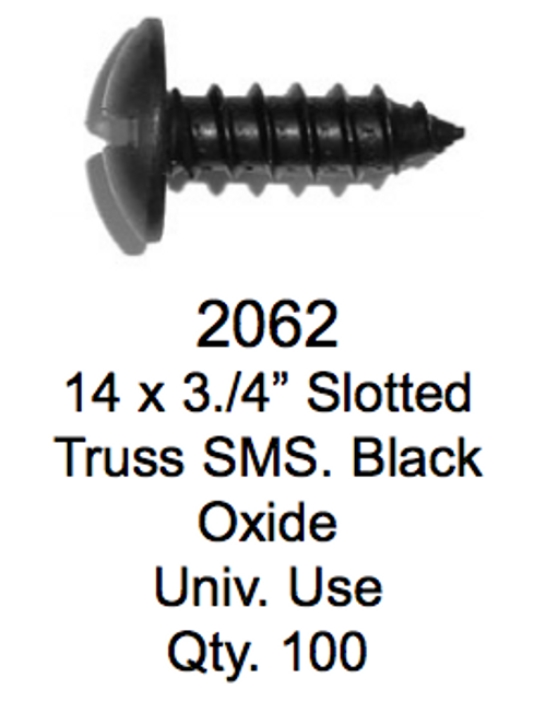 License Plate Fasteners 2062 Slotted Truss