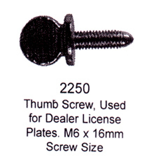 License Plate Fasteners 2250 Thumb Screw