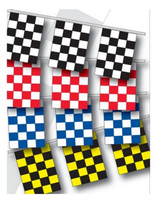 Checkered Black & White Rectangle Race Track Starter Pennant (4 Mil.) 100'