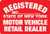 Metal Signs REGISTERED: State of New York, Motor Vehicle Retail Dealer