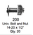  License Plate Fasteners 200 Universal Bolt & Nut