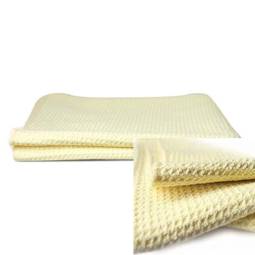 Professional Waffle Weave Microfiber Towel-Yellow (86-879)