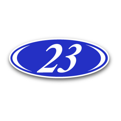 White & Blue Two Digit Oval Year Model (EZ225-WB)