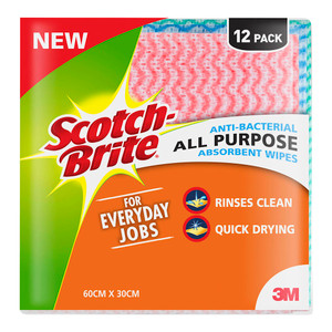 Scotch-Brite Antibacterial All Purpose Wipes Pack of 12