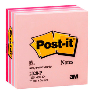 Post-it Notes Memo Cube 2028-P Pink 76x76mm 450 sheet cube