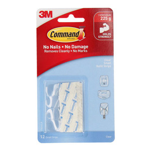 Command Refill Strips 17024CLR Small Clear Pack of 12