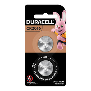 Duracell Lithium Coin CR2016 Battery, Pack of 2