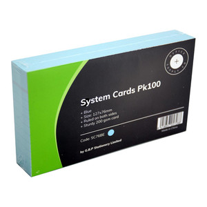 OSC System Cards 76x127mm Blue, Pack of 100