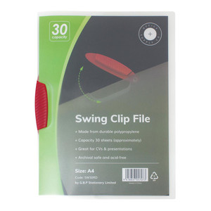 OSC Report Cover Swingclip A4 Red