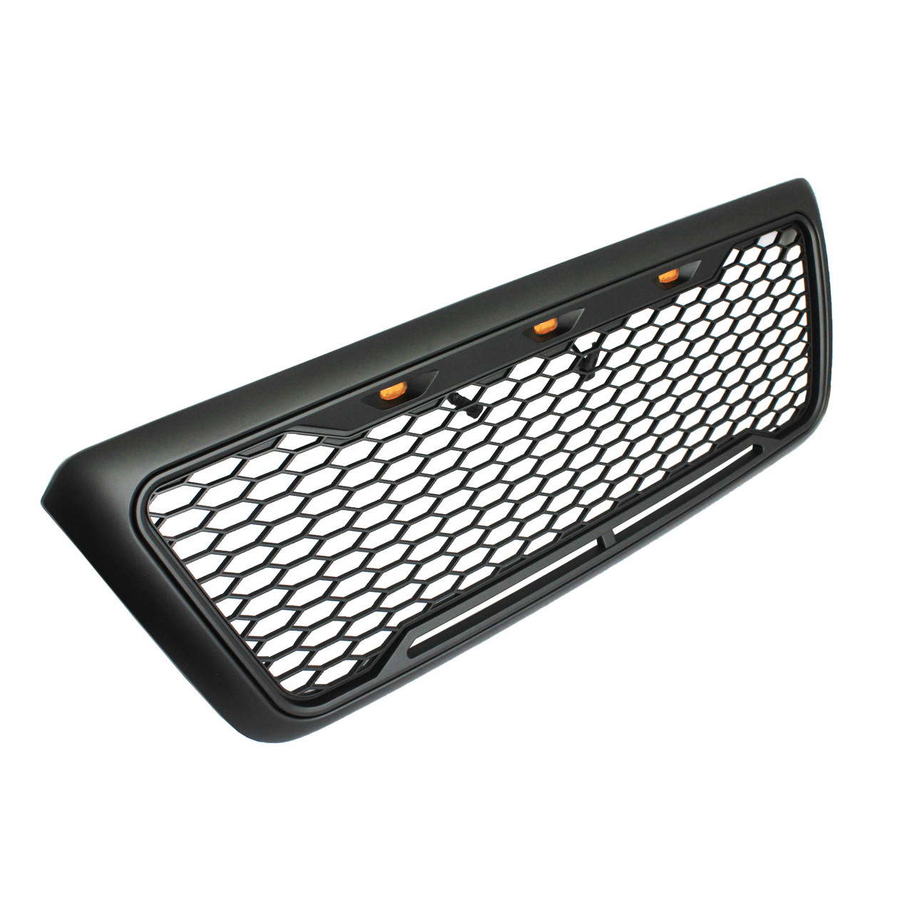 Front Raptor Matte Black Grill w/Amber Lights Fits 2004-2008 Ford F150