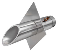 SWS2DN Vianti FallsTM Stainless 2" Round Scupper With Diamond Plate