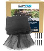 NP2020 3/4" / 20' X 20' Prepackaged Premium Pond Cover Netting, Includes 8 Stakes