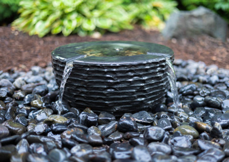 HBO16K - Tranquil Décor Infinity Bowl Basalt Fountain Complete Kit - 16''