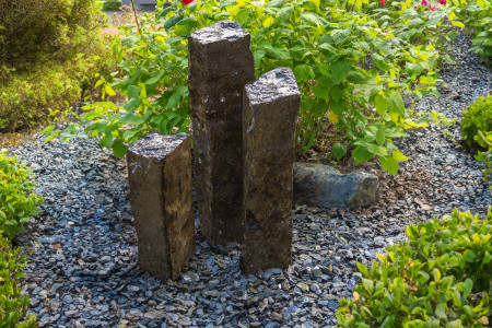 HBS3C - Tranquil Décor Tall Natural Top Real Basalt Three Pack - 20", 27", 35"