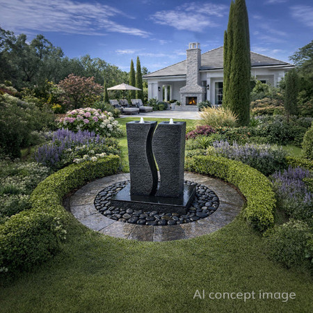 HDSDK39 - Tranquil Décor Riverbend Granite Columns Fountain - Stones Only