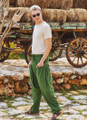 Men's Green Drop Crotch Boho Hippie Pants