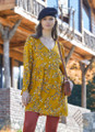 Long Sleeve Floral Short Dress Yellow