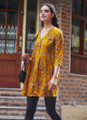 Button Up Short Casual Boho Dress Yellow