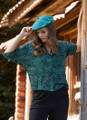Classic Collar Loose Fit Women's Printed Green Shirt