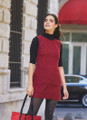 Maroon Mini Cotton Gilet Dress