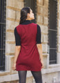 Maroon Mini Cotton Gilet Dress