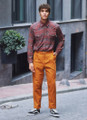 Boho Style High Waist Orange Cotton Pants for Men